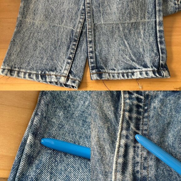80s vintage Highwaisted Levi's Jeans Acidwash Bleached Orange Tab Tapered Mom. - Picture 6 of 7